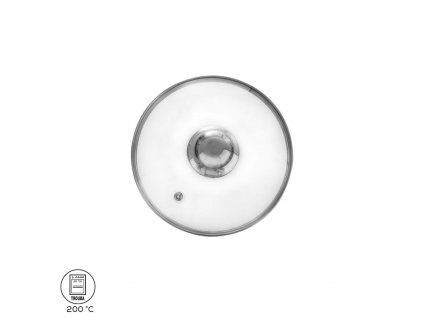 Sklenená pokrievka s nerezovým úchytom priemer 14cm