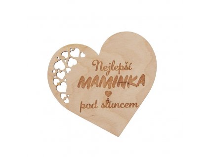 Drevená podtácka v tvare srdiečka MAMINKA